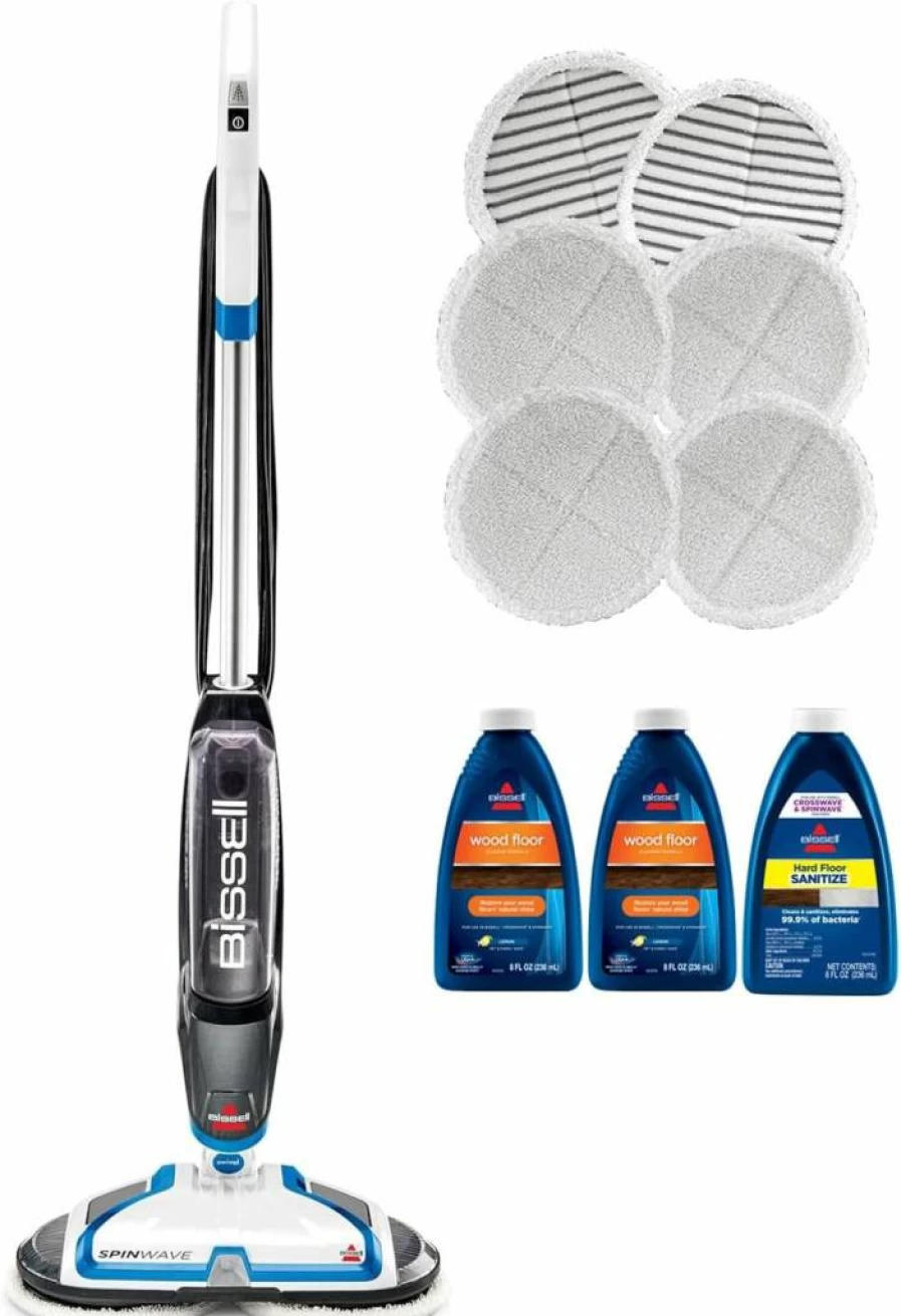 Bissell Spinwave 20393 Corded Hard Floor Spin Mop with Washable Pads for Sealed Floors - Expert Cleaning for Tile, Wood & Laminate