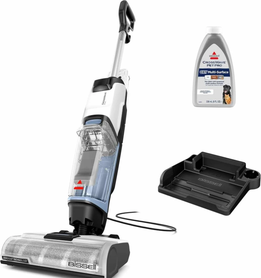 Bissell Crosswave Pet Pro 2306A Purple Wet Dry Vacuum Mop for Hard Floors and Rugs - All-in-One Multi-Surface Cleaner