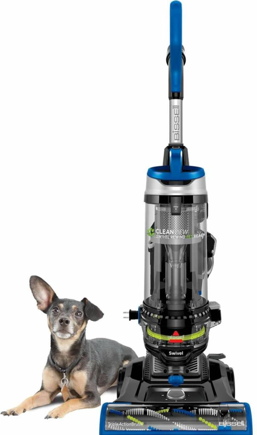 Bissell Cleanview Swivel Rewind Pet Vacuum Cleaner with Quick Release Wand, Swivel Steering & Auto Cord Rewind - Model 3197A for Pet Hair & Messes