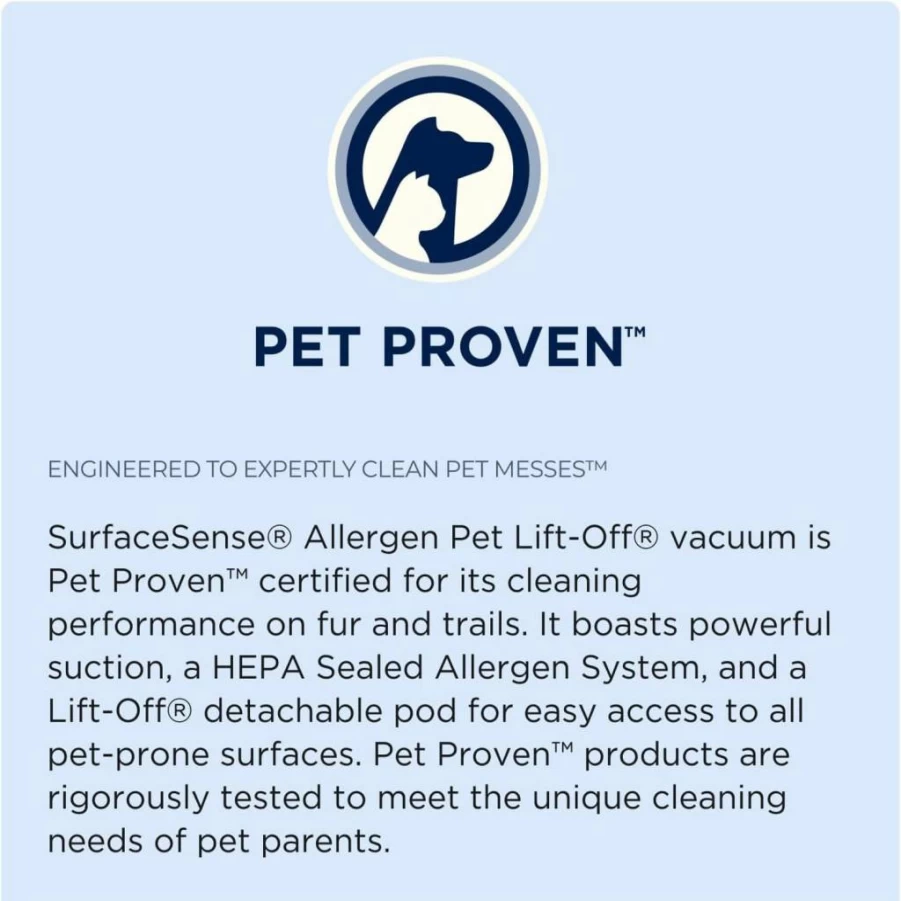 Bissell Surfacesense Allergen Lift-Off Pet Vacuum with Tangle-Free Brush Roll, LED Headlights, and Lift-Off Technology for Multi-Surface Cleaning