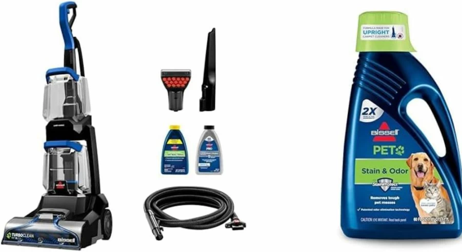 Bissell Turboclean Pet 3948 Upright Carpet Cleaner with Upholstery Tool for Pet Hair and Stains