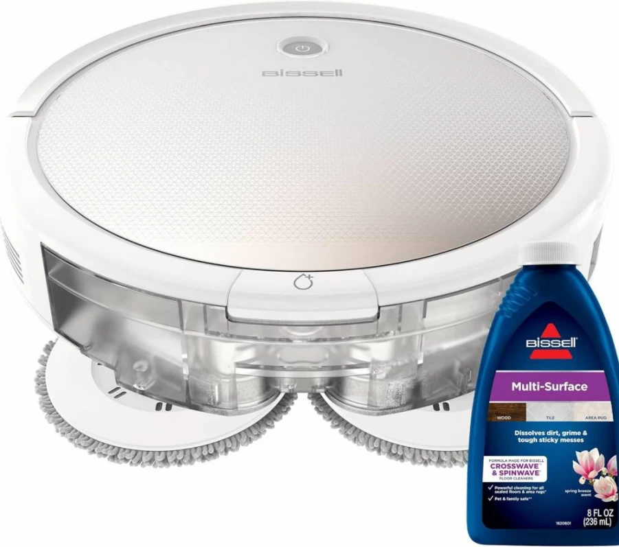 Bissell Spinwave Pet Robot Vacuum and Mop: 2-in-1 WiFi Connected with Smart Navigation for Pet Hair, Model 3347