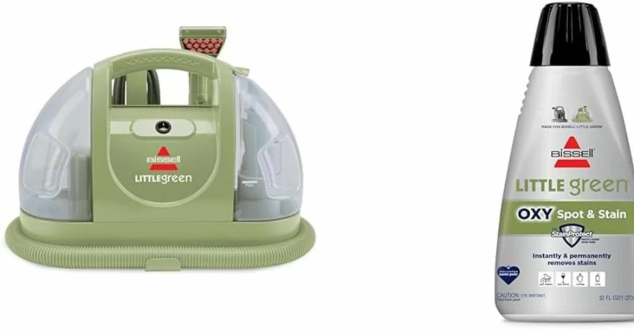 Bissell Little Green Pet Deluxe Portable Carpet Cleaner for Pets and Cars - 3353 Gray/Blue Spot Cleaner, Stain Remover for Upholstery and Auto Detailing