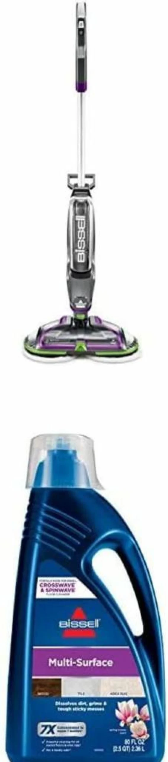 Bissell 23157 Cordless Spin Mop for Hard Floors with Washable Pads, 18V Pet-Friendly Spinwave Cleaner for Sealed Surfaces