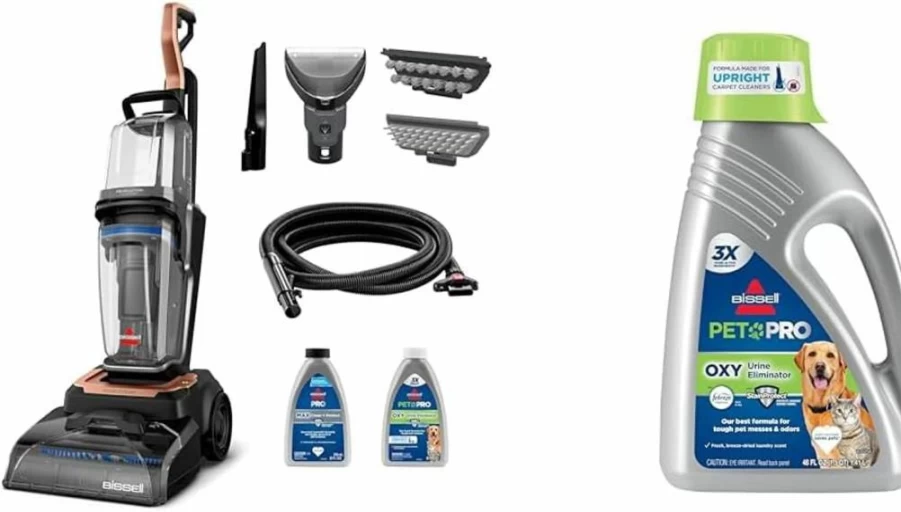 Bissell Revolution Hydrosteam Carpet Cleaner with Self-Cleaning Tool, Upright Deep Cleaner for Tough Stains, Includes Cleaning Formulas, Model 4123