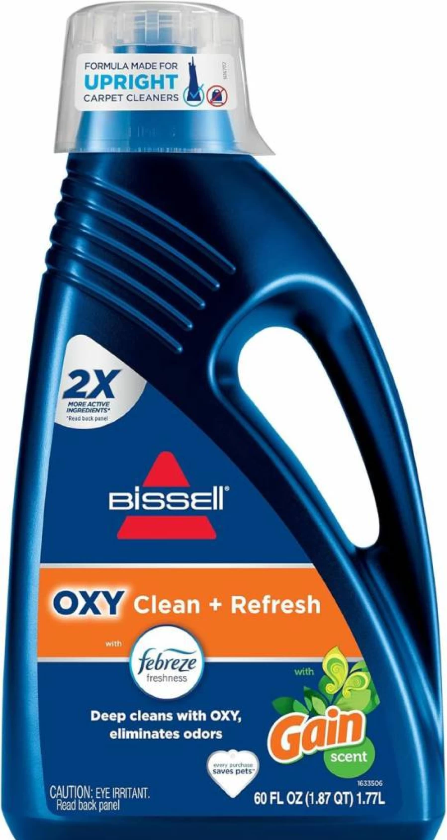 Bissell Oxy Clean + Refresh Carpet Cleaner Formula with Febreze Gain Scent, 60Oz for Carpets, Upholstery & Stairs