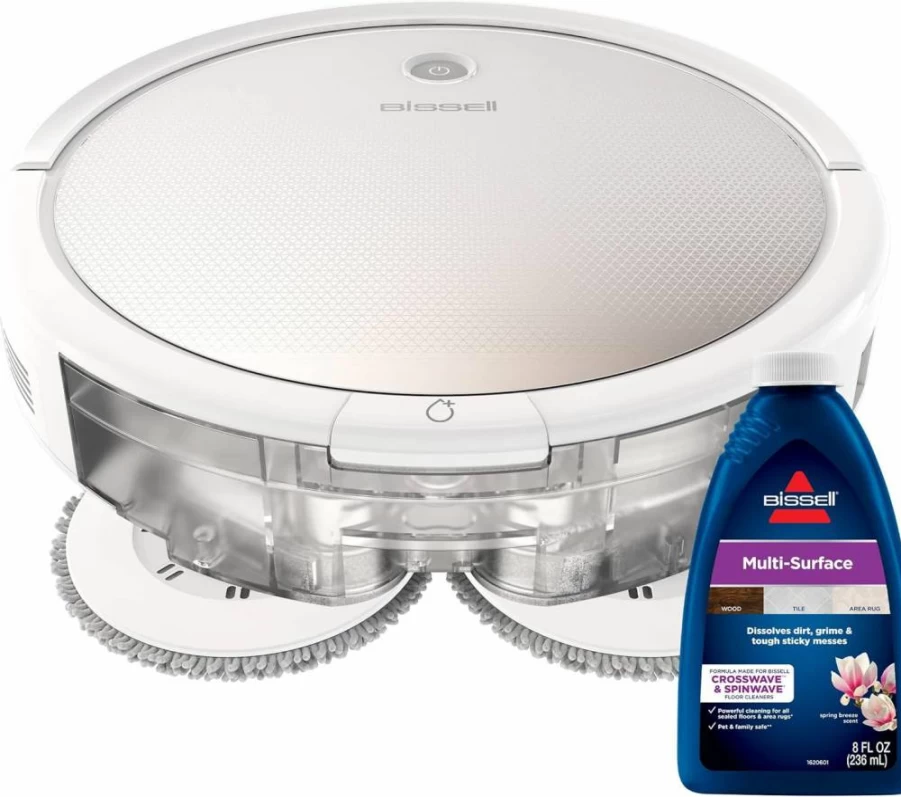 Bissell Spinwave 3115 Robot Vacuum for Hard Floors - Wet and Dry Mopping, Smart Cleaning, Wi-Fi Connected