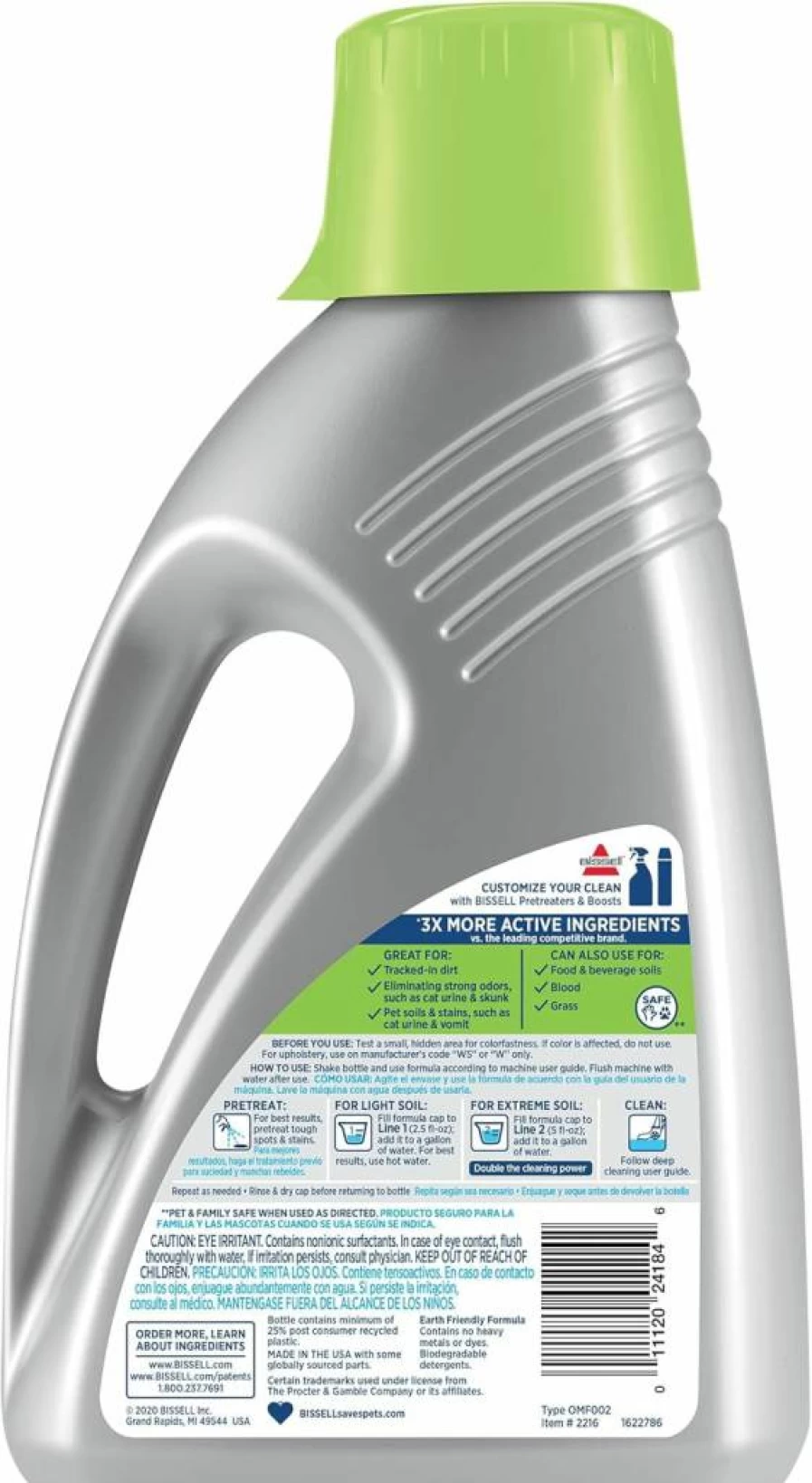 Bissell Professional Pet Stain & Odor Carpet Shampoo for Deep Cleaning, 48 oz Silver Formula – Safe for Pets & Eliminates Tough Stains
