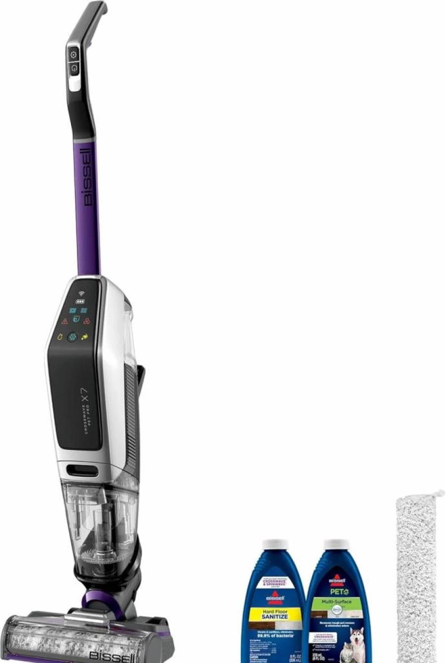 Bissell Crosswave X7 Cordless Pet Pro Wet Dry Vacuum Cleaner with WiFi, Multi-Surface Cleaning for Pets, Purple 3279