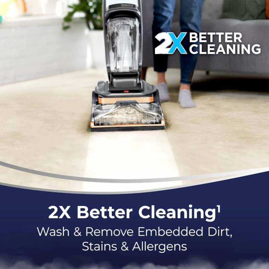 Bissell Revolution Hydrosteam Pet Carpet Cleaner with 2-in-1 Upholstery Tool, Deep Cleaning Technology for Pet Stains, Includes Cleaning Formulas, Model 3432