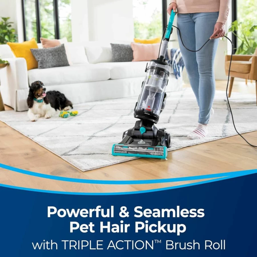 Bissell Cleanview Swivel Pet Vacuum Cleaner with Quick Release Wand, Swivel Steering, 3198A - Lightweight Upright for Pet Hair & Carpets