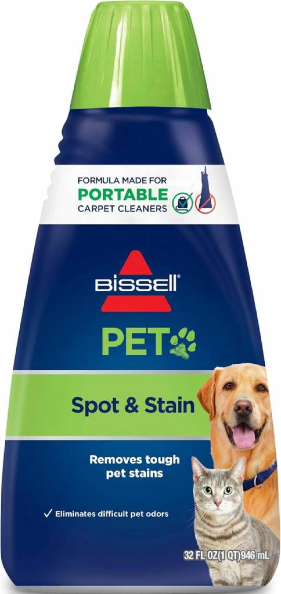 Bissell Simply Spot & Stain Portable Carpet Cleaner Solution, 32 Oz Bottle, Formula 3368 for Quick Carpet Cleaning