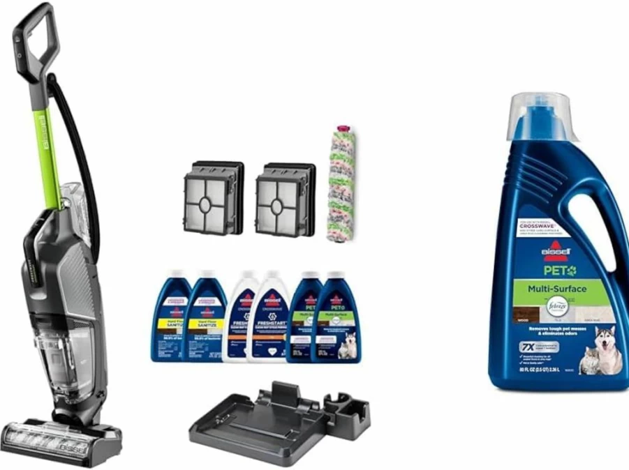 Bissell Crosswave Hydrosteam Wet Dry Vacuum Cleaner: Multi-Surface Washer, Steam Mop, and Sanitizer with Sanitizing Formula – Model 35151
