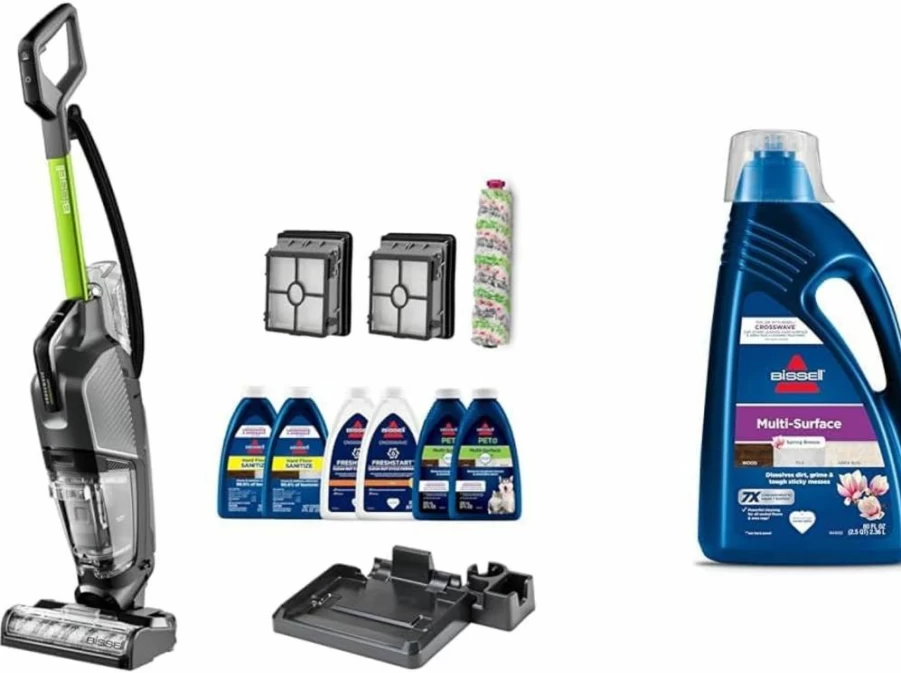 Bissell Crosswave Hydrosteam Wet Dry Vacuum Cleaner: Multi-Surface Washer, Steam Mop, and Sanitizer with Sanitizing Formula – Model 35151