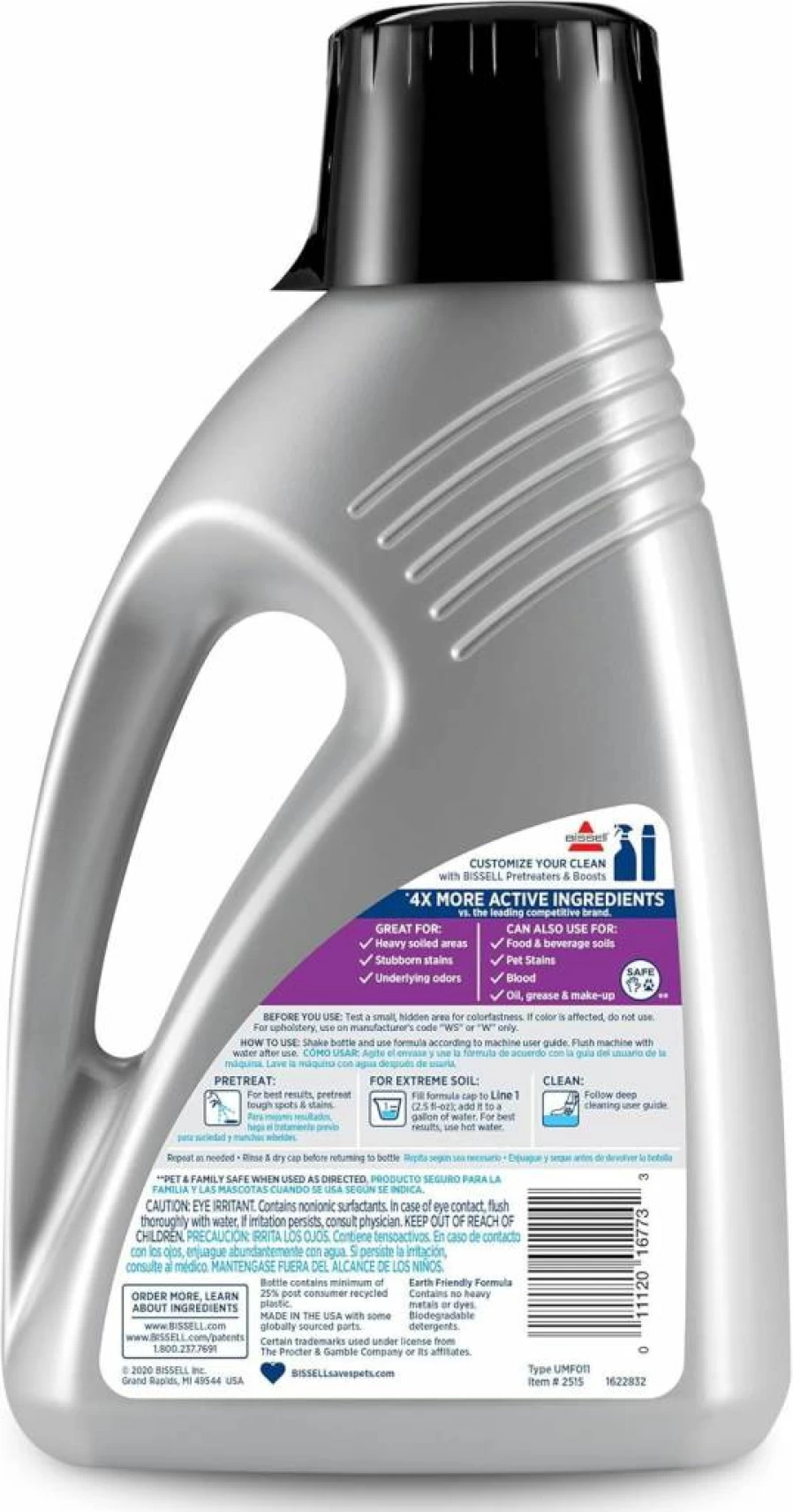 Bissell ProHeat 2X Revolution Pet Pro Full-Size Carpet Cleaner with Febreze Freshness, 48 oz Formula, 2515A – Deep Cleaning for Stains and Odors