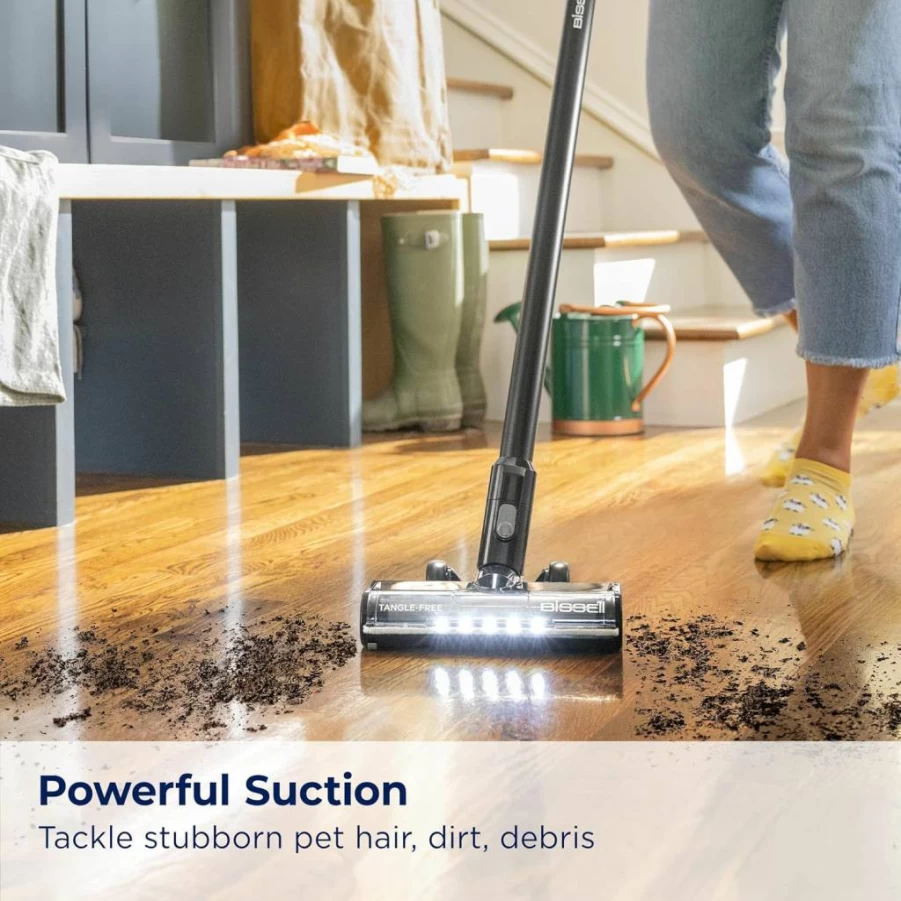 Bissell Featherweight Stick 2033 Lightweight Bagless Vacuum Cleaner with Crevice Tool, Blue Portable Handheld Vacuum for Quick Cleanups