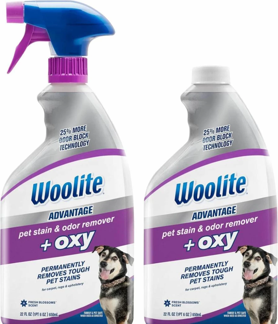 Woolite Advantage Pet Stain & Odor Remover with Oxy, 2-Pack – Effective Carpet Cleaner for Pets, 3326