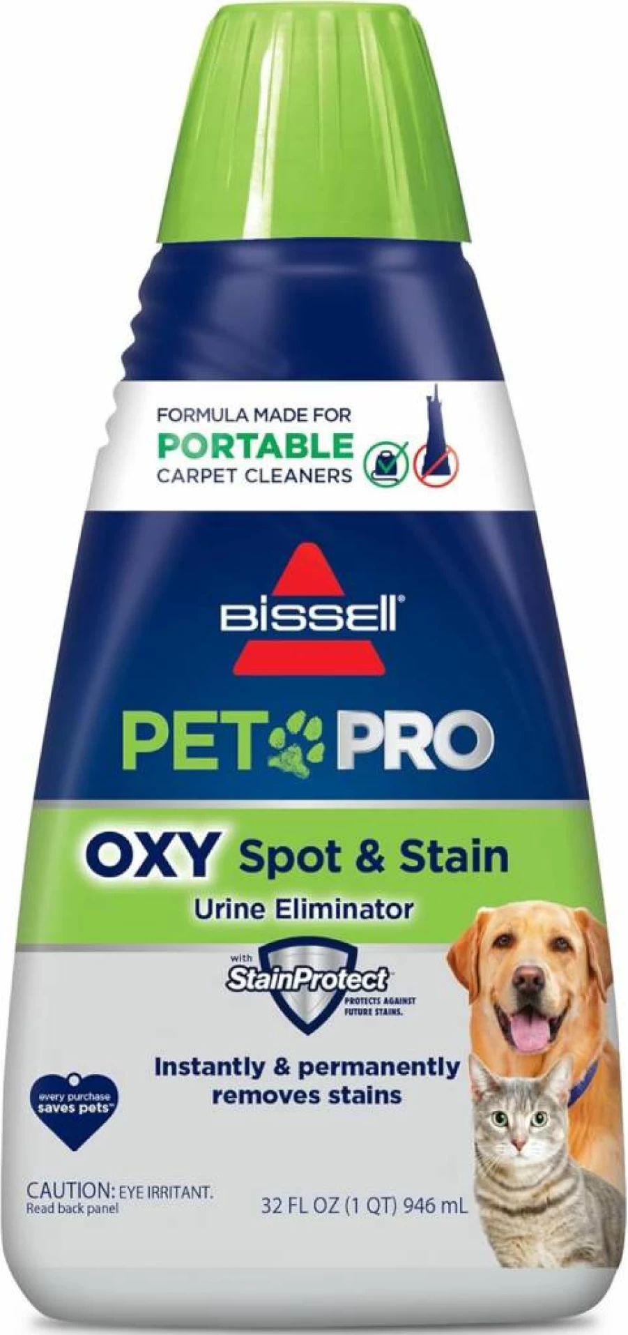 Bissell Little Green Pet Pro Oxy Formula Carpet Cleaner Solution – 60 Oz, Removes Stains & Odors, for Portable Carpet Cleaners, 2034F