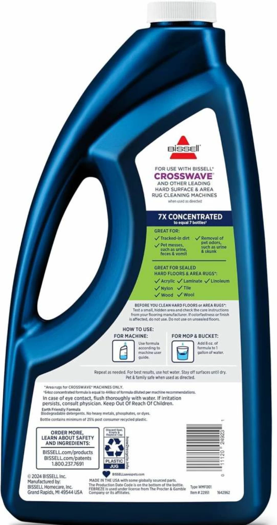 Bissell Simply Multi-Surface Cleaner Formula – 64 Oz Floor Cleaning Solution for All Floors