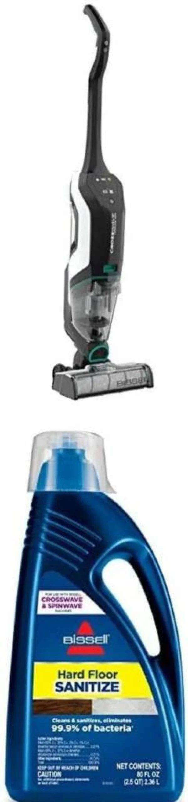 Bissell Crosswave Cordless Max Wet Dry Vacuum Mop Cleaner for Hard Floors and Rugs, All-in-One Cordless Mop with Pack-In Formulas, 2554A