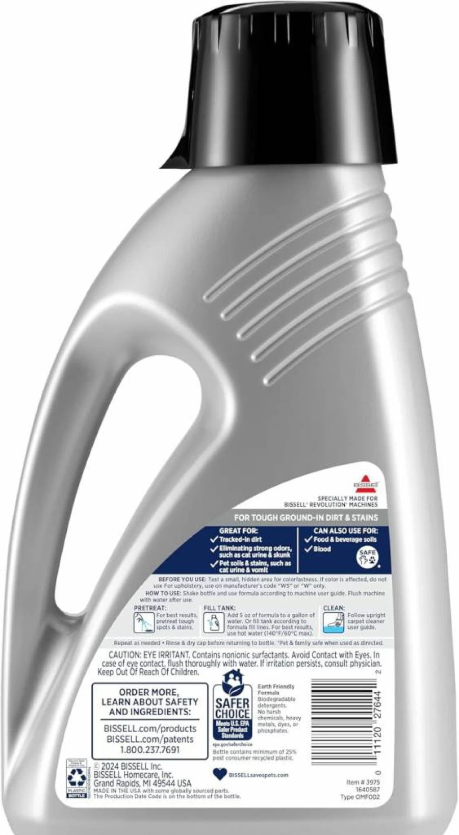 Bissell Revolution 3975 Upright Carpet Cleaner with Deep Cleaning Formula, 48 Oz for Carpets & Upholstery