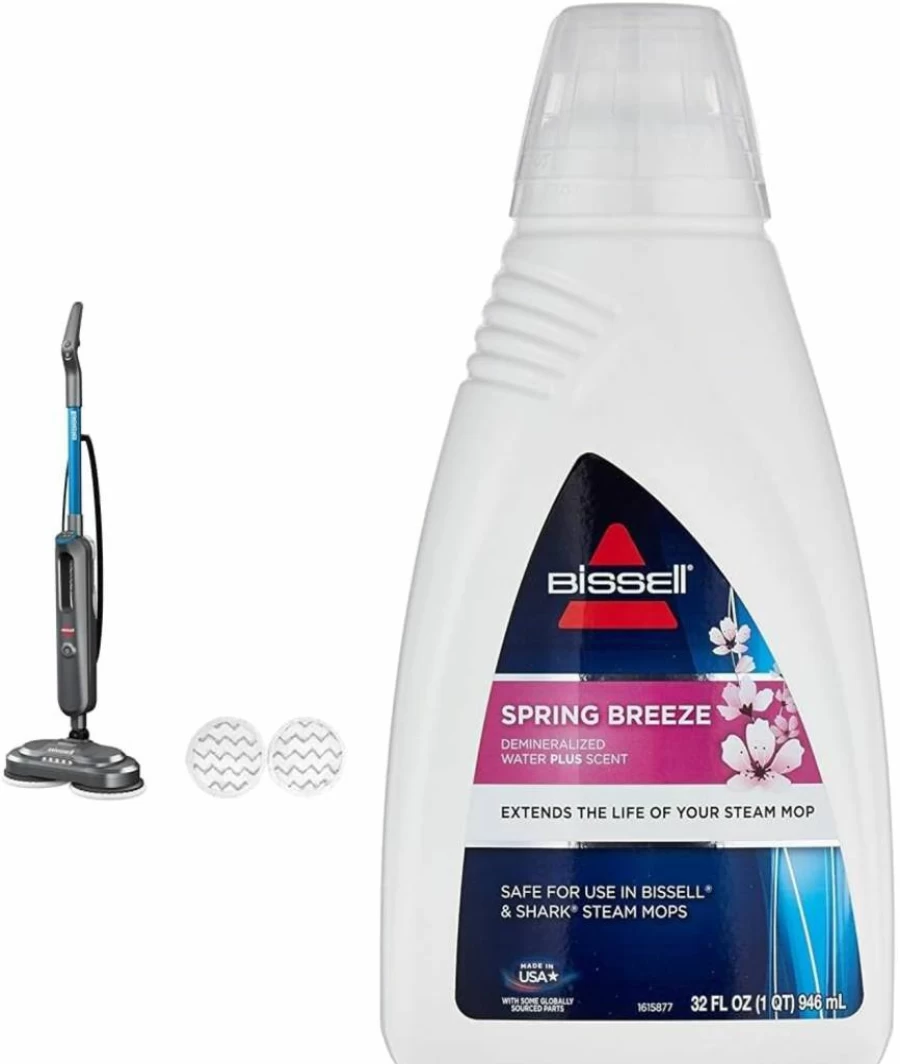 Bissell SpinWave SmartSteam Rotating Mop Pad Steam Cleaner with Scrubbing Technology for Deep Cleaning Floors