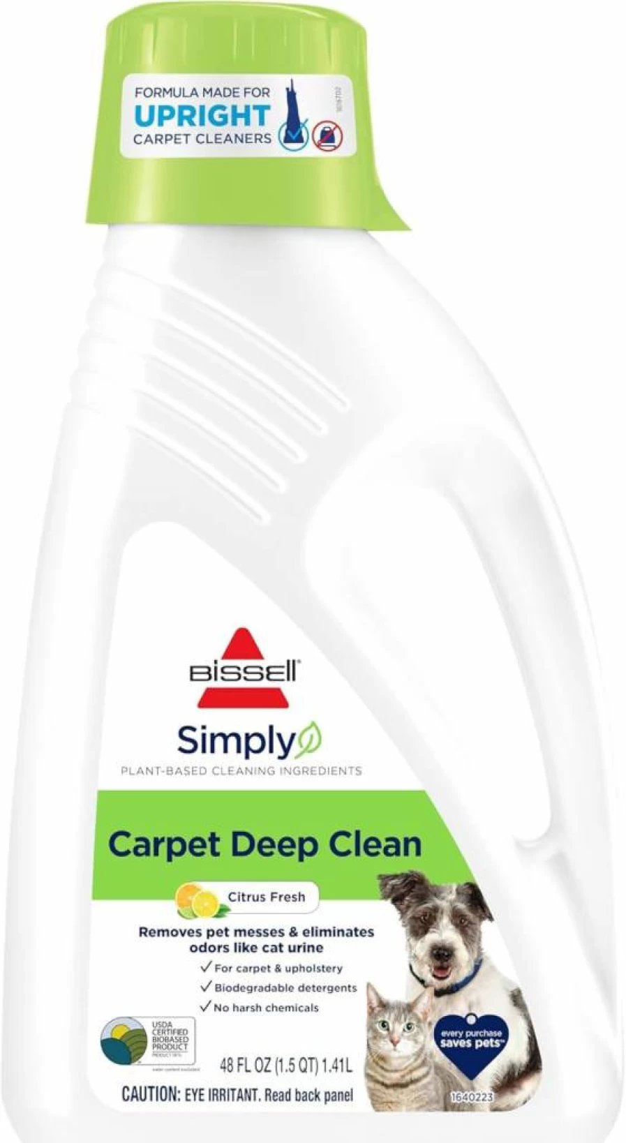 BISSELL Simply Upright Carpet Cleaner Solution - 48 Fl Oz for Deep Cleaning and Stain Removal
