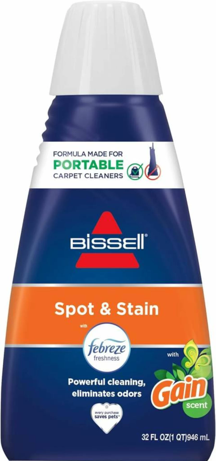 Bissell 7149 Spot & Stain Cleaner with Febreze Freshness, Spring & Renewal Scent, 32 oz Carpet Cleaner Solution for Pet Stains and Odors