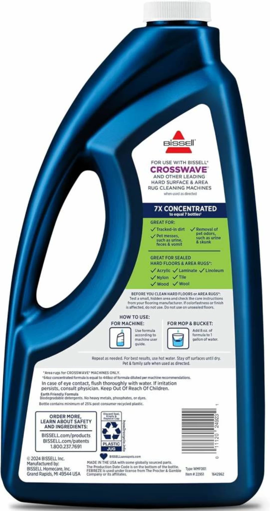 Bissell Multi-Surface Citrus Scented Pet Stain Remover, 64 Oz – Powerful Cleaning Solution for Pets