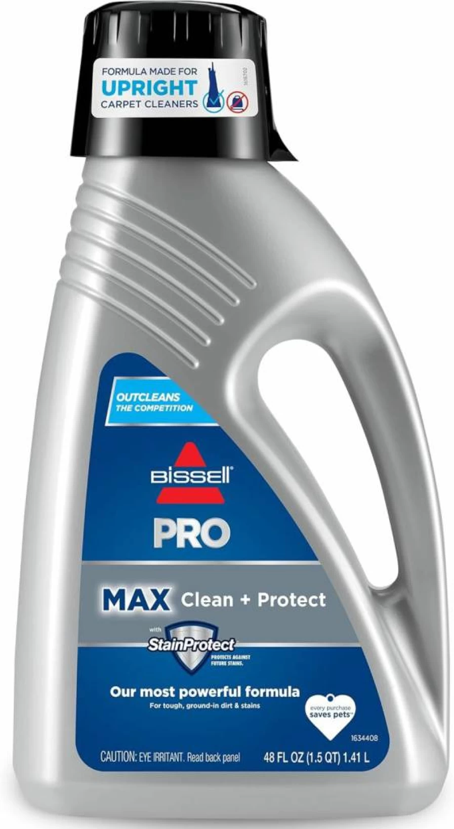 Bissell DeepClean Pro 4X Concentrated Carpet Shampoo, 48 oz - Heavy Duty Deep Cleaning Formula for Carpets, Silver Bottle