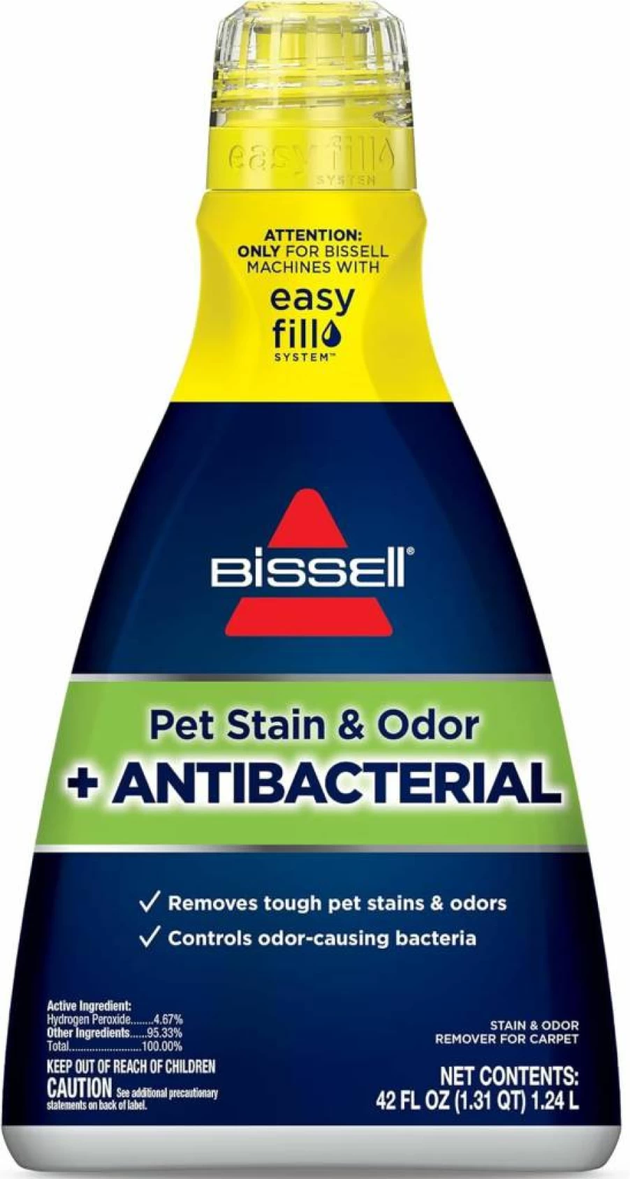 Bissell Pet Stain & Odor Remover Plus Antibacterial 2-in-1 Carpet Cleaner Formula for Dogs and Cats